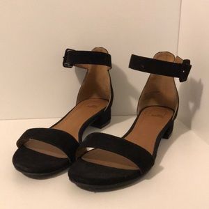 Black Suede low heel sandal - Women’s size 5